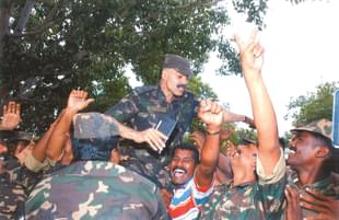 The Special Task Force soldiers celebrating the success of Operation Cocoon